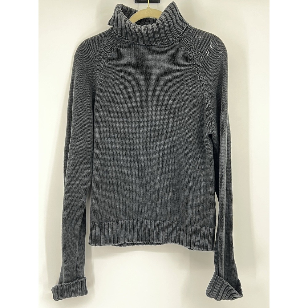 Vintage 90s Calvin Klein Cotton Turtleneck Sweater Made in USA Fisherman Chunky